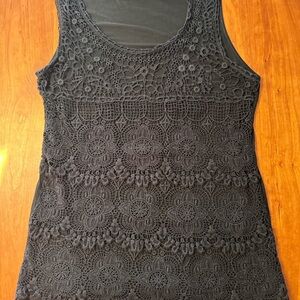 Used Simply Irreversible black lace top, Xl